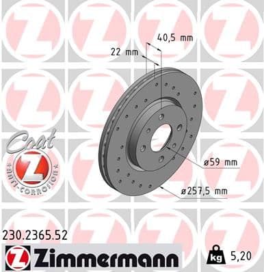 Disc frana ZIMMERMANN 230.2365.52