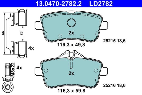 set placute frana,frana disc ATE Ceramic 13.0470-2782.2
