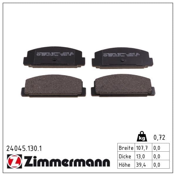 set placute frana,frana disc ZIMMERMANN 24045.130.1