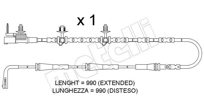 senzor de avertizare,uzura placute de frana METELLI SU.402