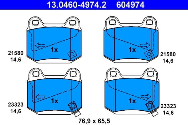 set placute frana,frana disc ATE 13.0460-4974.2