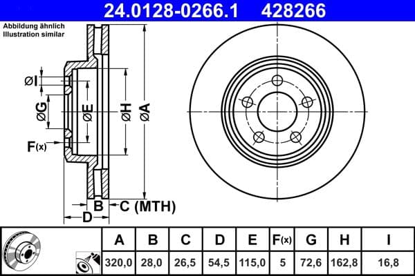 Disc frana ATE 24.0128-0266.1