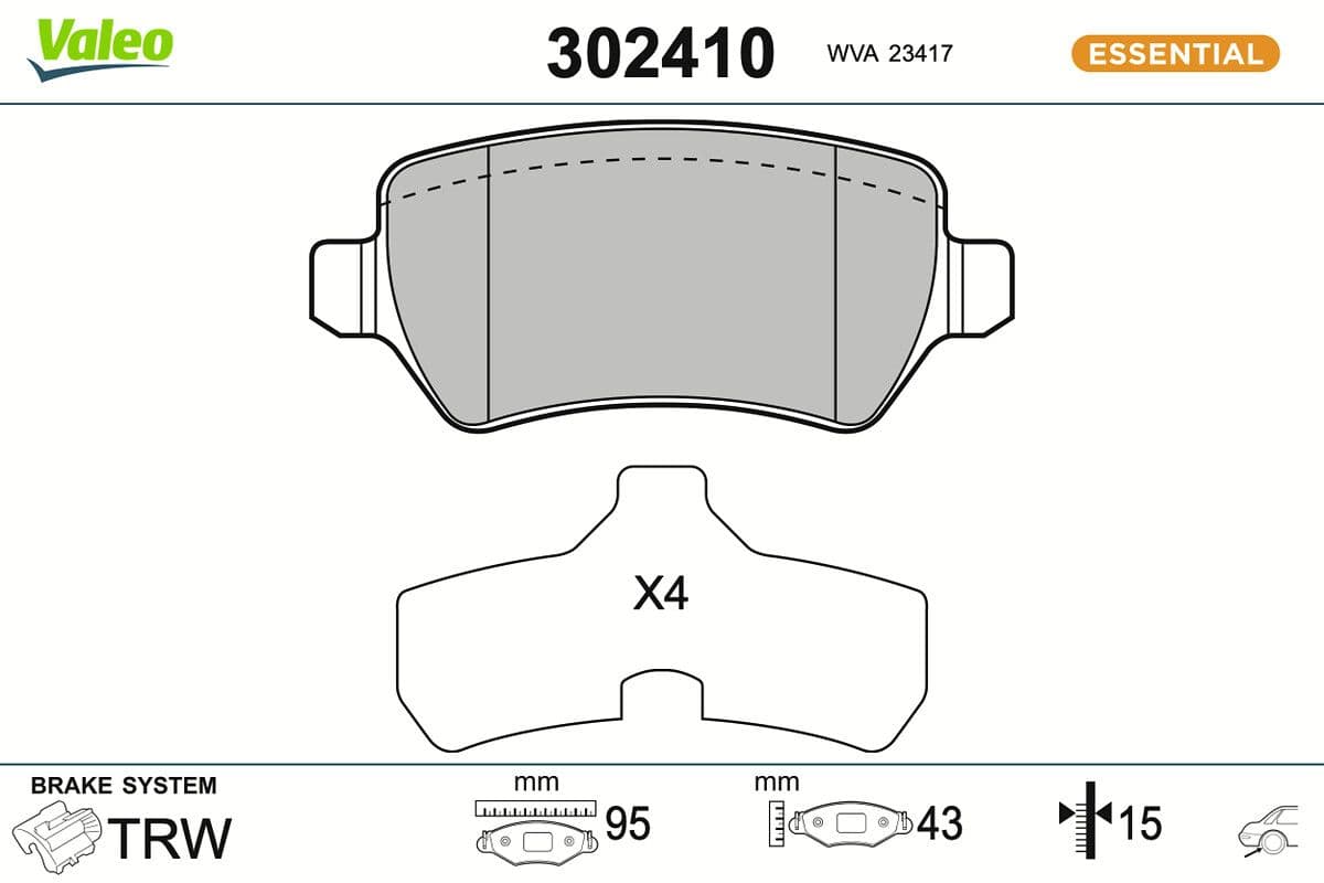 set placute frana,frana disc VALEO 302410