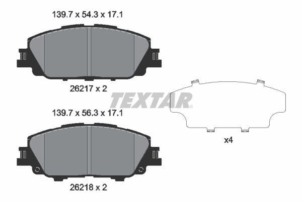 set placute frana,frana disc TEXTAR 2621701