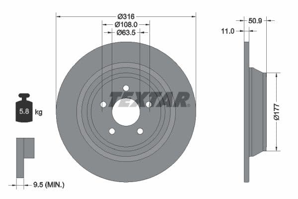 Disc frana TEXTAR PRO 92292503