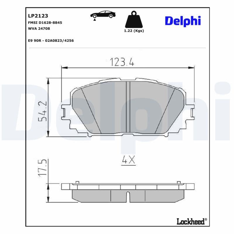 set placute frana,frana disc DELPHI LP2123