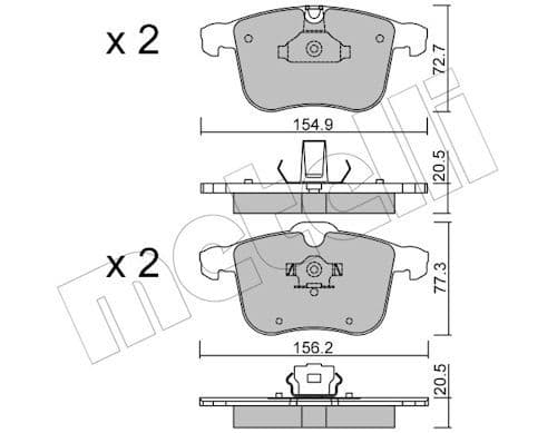 set placute frana,frana disc METELLI 22-0813-0