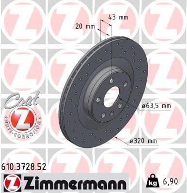 Disc frana ZIMMERMANN SPORT Z 610.3728.52