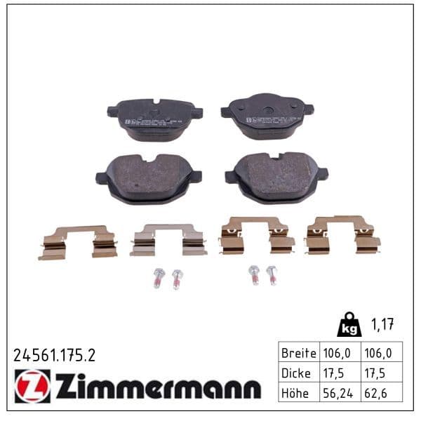 set placute frana,frana disc ZIMMERMANN 24561.175.2