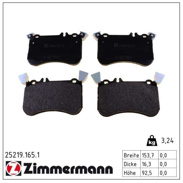 set placute frana,frana disc ZIMMERMANN 25219.165.1