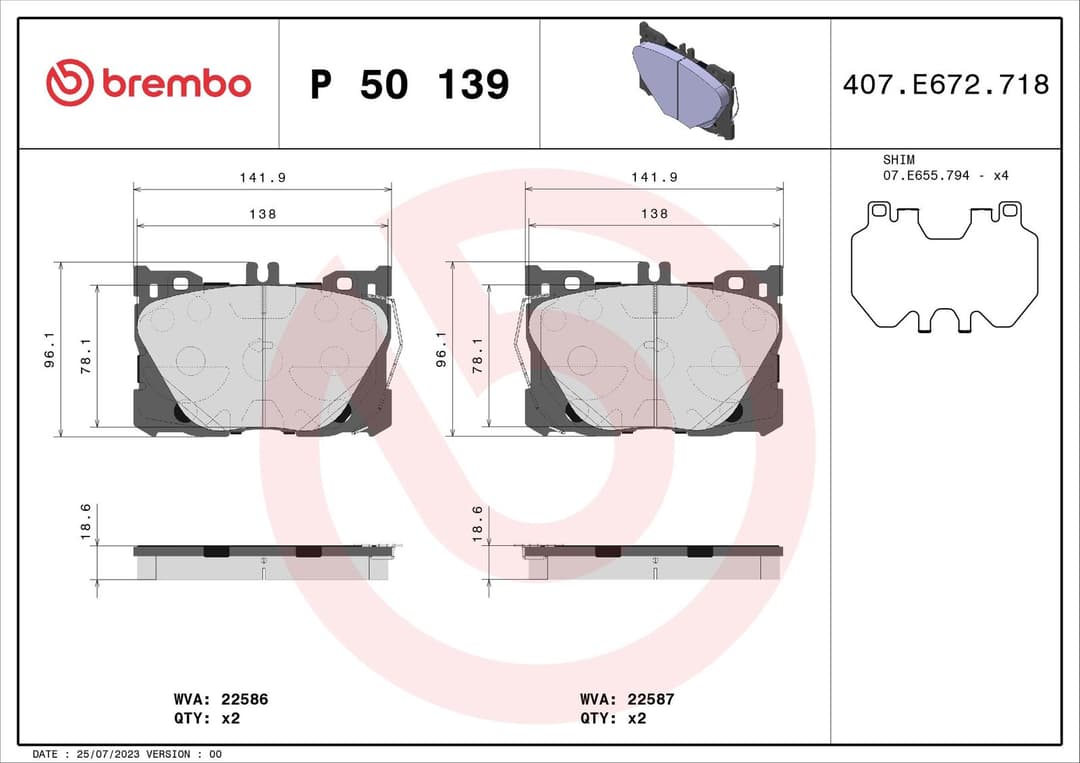 set placute frana,frana disc BREMBO PRIME LINE P 50 139