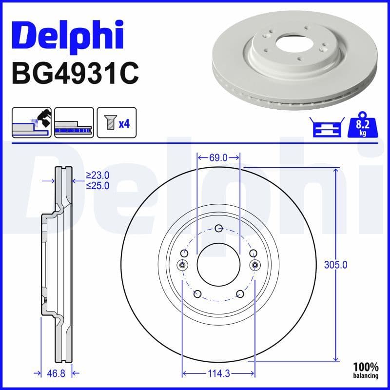 Disc frana DELPHI BG4931C