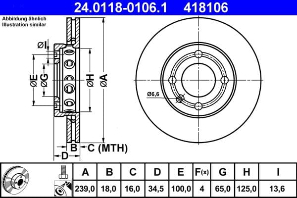 Disc frana ATE 24.0118-0106.1