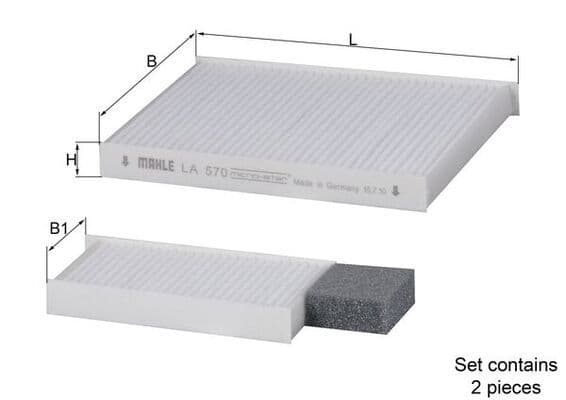 Filtru, aer habitaclu MAHLE LA 570/S