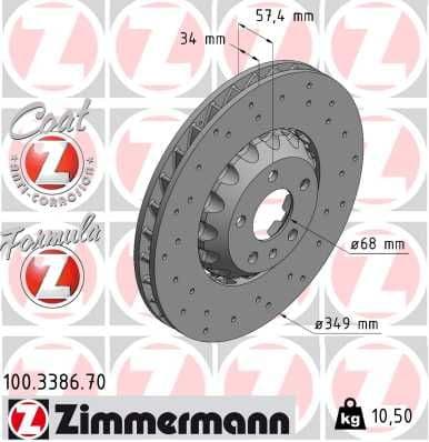 Disc frana ZIMMERMANN FORMULA Z 100.3386.70