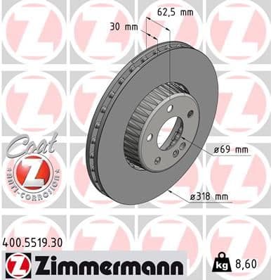 Disc frana ZIMMERMANN FORMULA S 400.5519.30