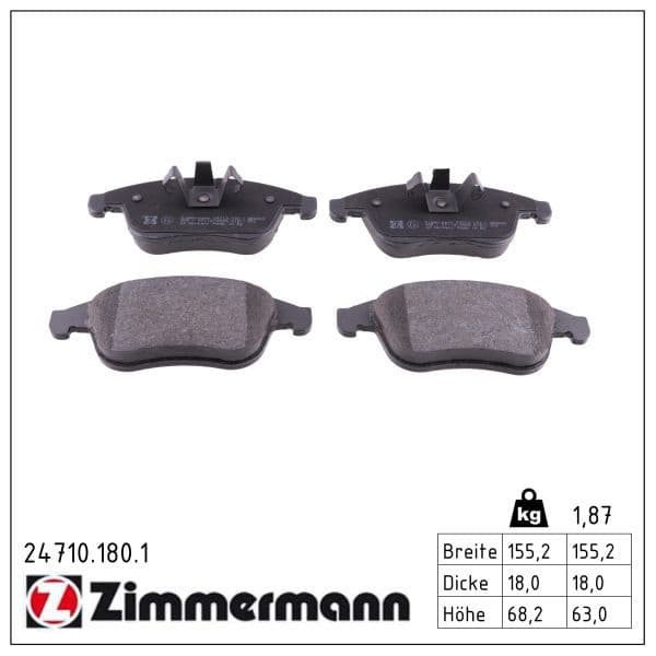 set placute frana,frana disc ZIMMERMANN 24710.180.1