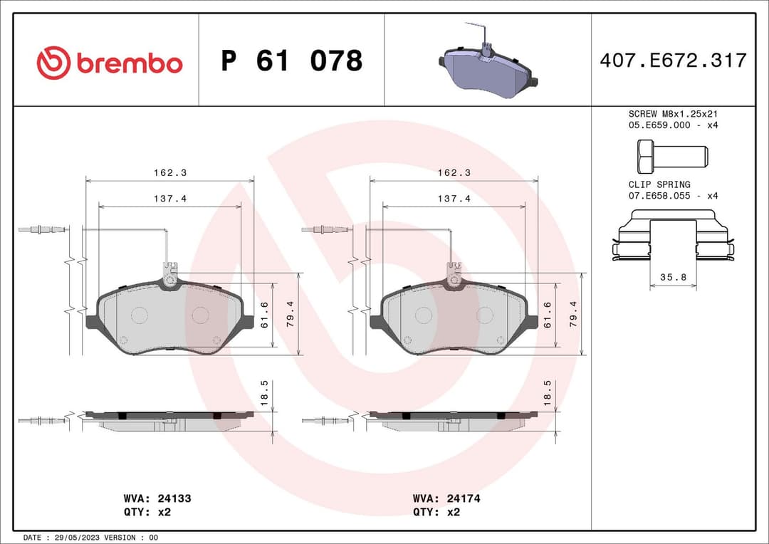 set placute frana,frana disc BREMBO PRIME LINE P 61 078