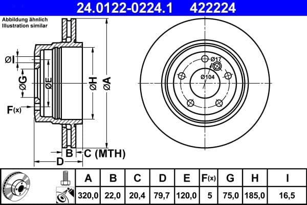 Disc frana ATE 24.0122-0224.1