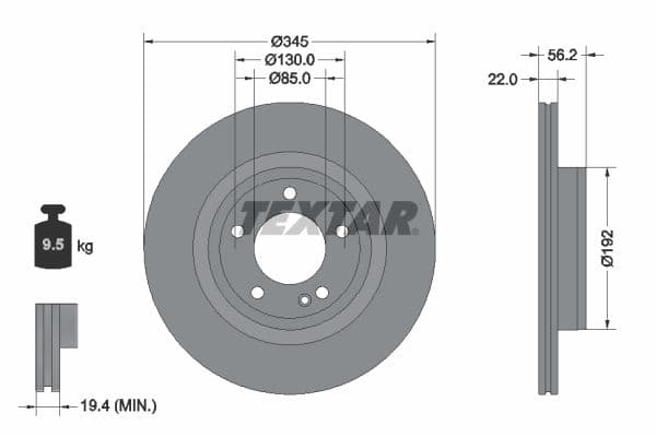 Disc frana TEXTAR PRO+ 92345705