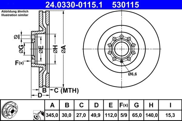Disc frana ATE 24.0330-0115.1