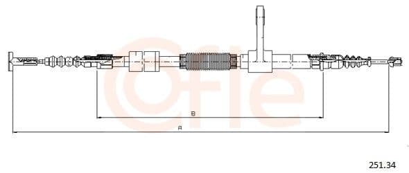 Cablu, frana de parcare COFLE 251.34