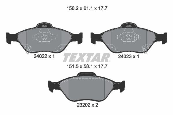 set placute frana,frana disc TEXTAR 2402201