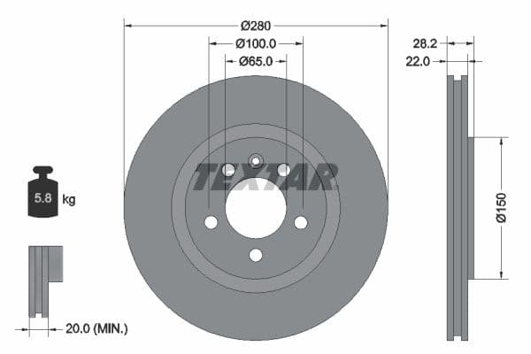 Disc frana TEXTAR 92057100