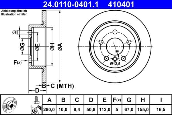 Disc frana ATE 24.0110-0401.1