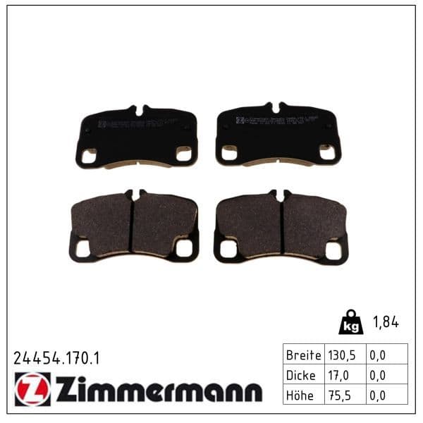 set placute frana,frana disc ZIMMERMANN 24454.170.1