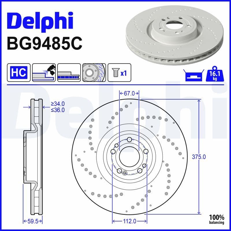 Disc frana DELPHI BG9485C