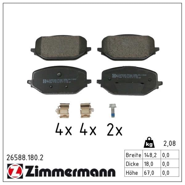 set placute frana,frana disc ZIMMERMANN 26588.180.2