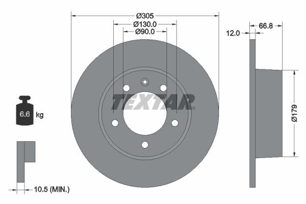 Disc frana TEXTAR 92111203