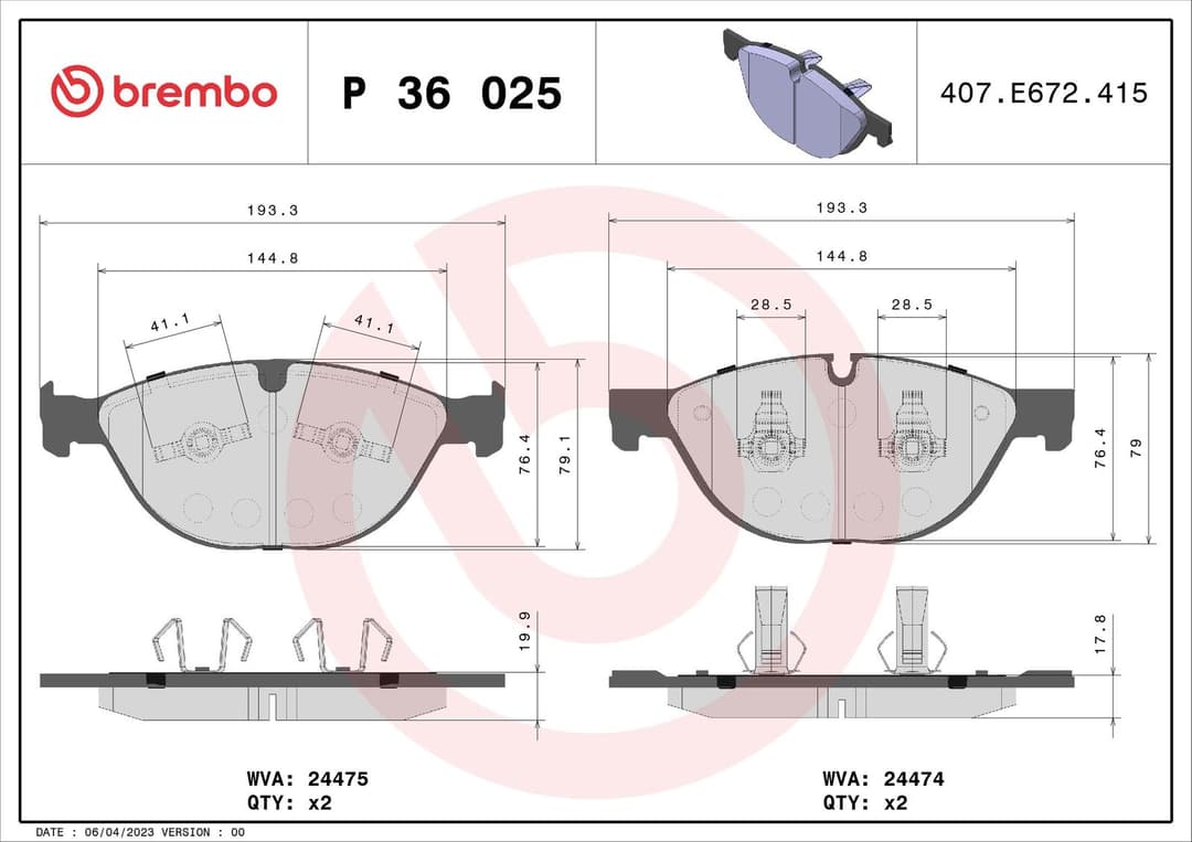 set placute frana,frana disc BREMBO PRIME LINE P 36 025