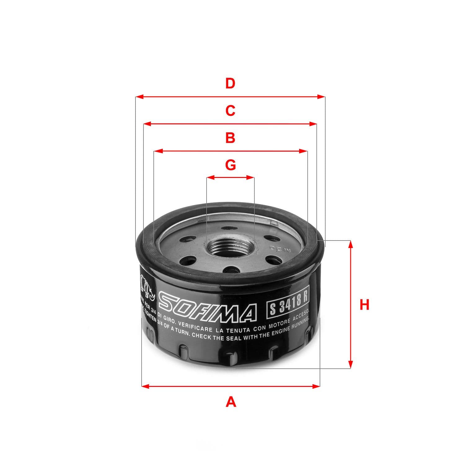 Filtru ulei SOFIMA S 3418 R