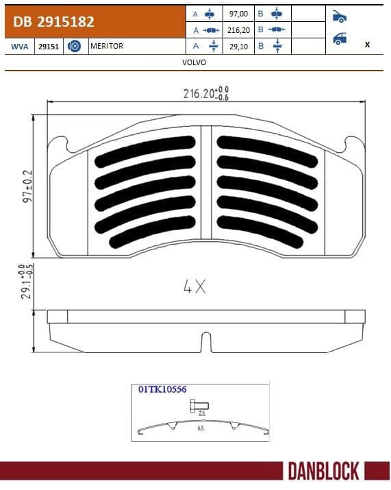 set placute frana,frana disc DANBLOCK DB 2915182