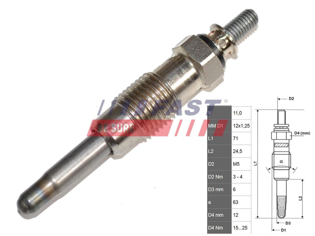 Bujie incandescenta, incalzire auxiliara FAST FT82710