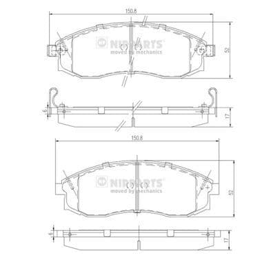 set placute frana,frana disc NIPPARTS J3601066