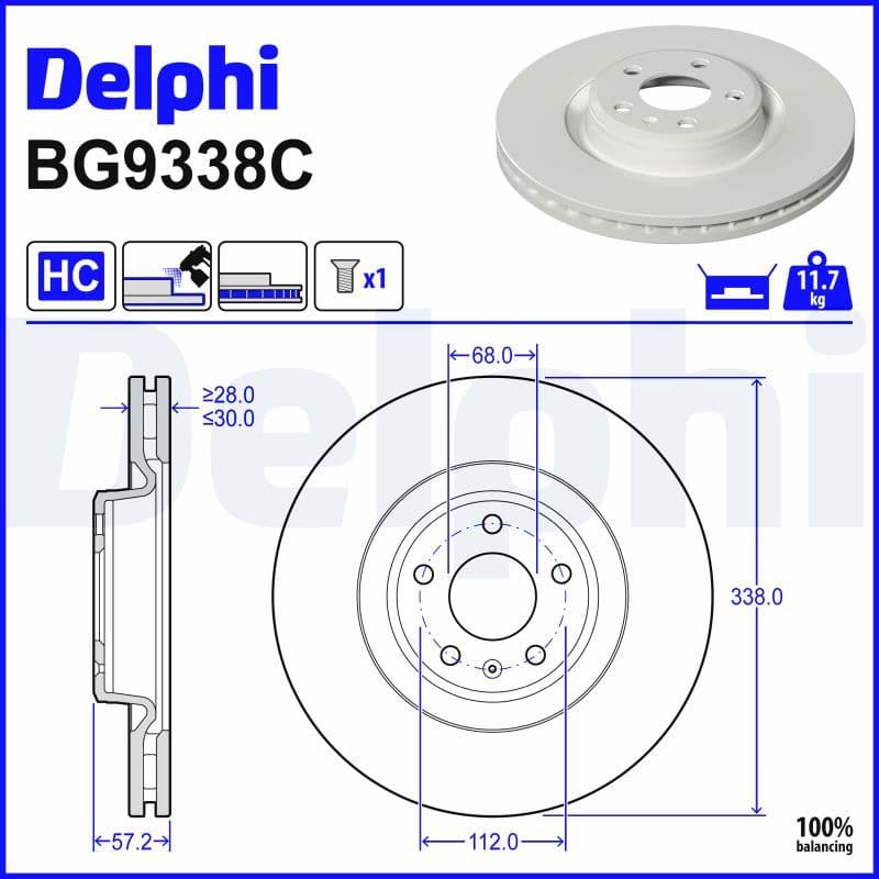 Disc frana DELPHI BG9338C