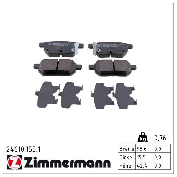 set placute frana,frana disc ZIMMERMANN 24610.155.1
