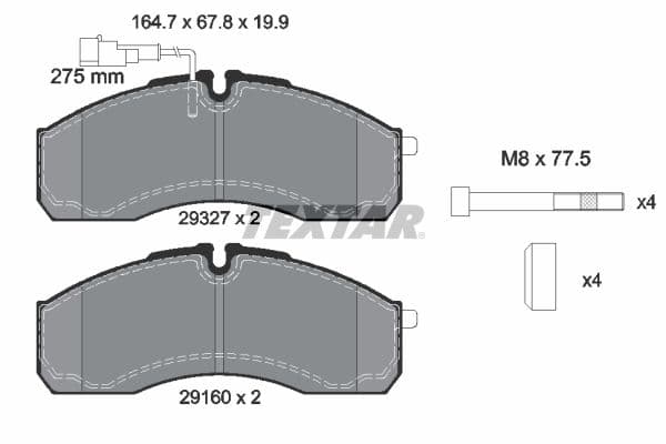 set placute frana,frana disc TEXTAR 2932701
