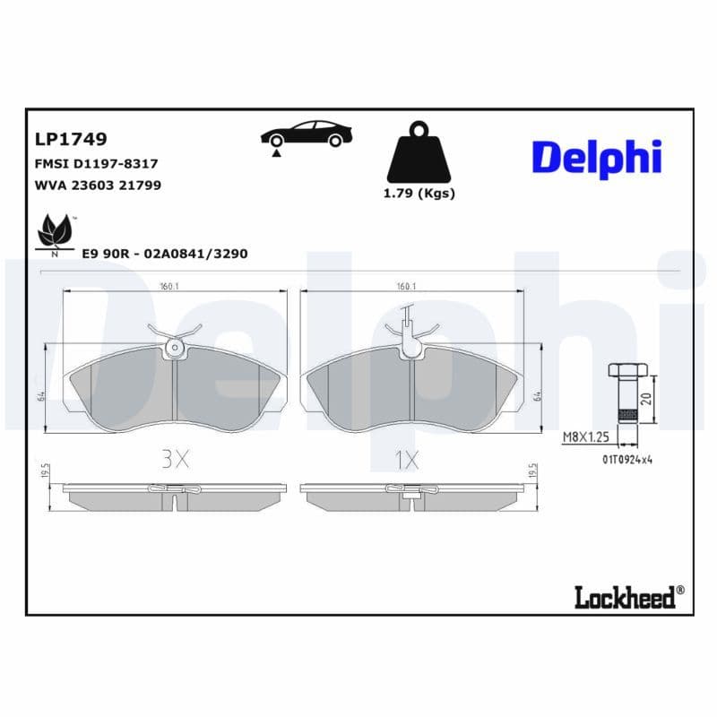 set placute frana,frana disc DELPHI LP1749