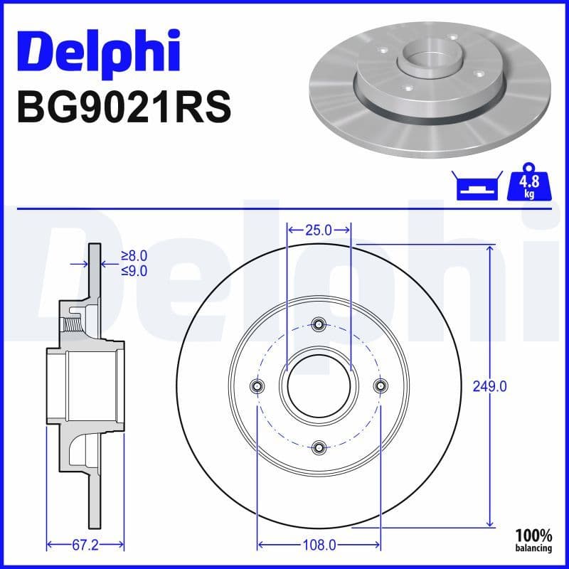 Disc frana DELPHI BG9021RS