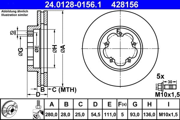 Disc frana ATE 24.0128-0156.1