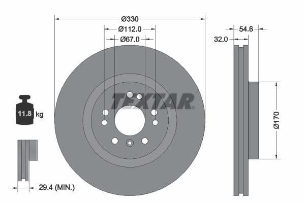Disc frana TEXTAR 92150605