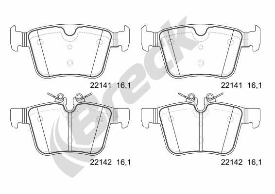 set placute frana,frana disc BRECK 22141 00 554 00