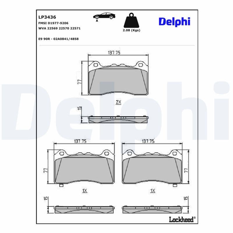 set placute frana,frana disc DELPHI LP3436