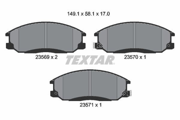 set placute frana,frana disc TEXTAR 2356901