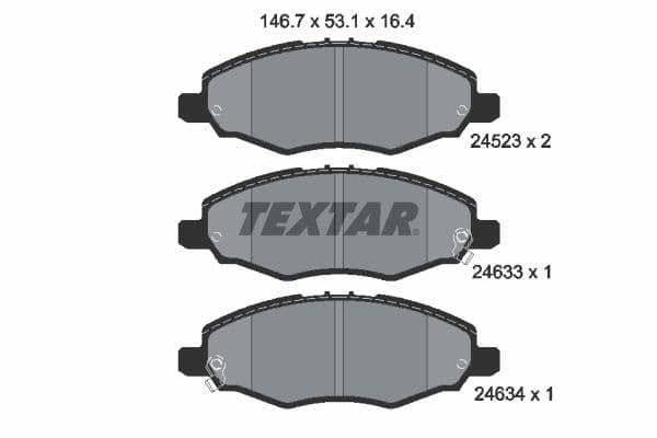 set placute frana,frana disc TEXTAR 2452301