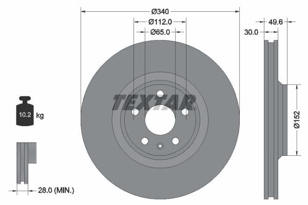 Disc frana TEXTAR 92160505
